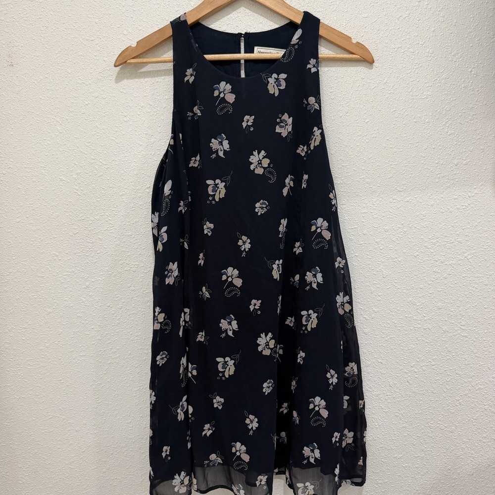 Abercrombie & Fitch Dress Babydoll A-Line Navy Floral Women's Size Medium